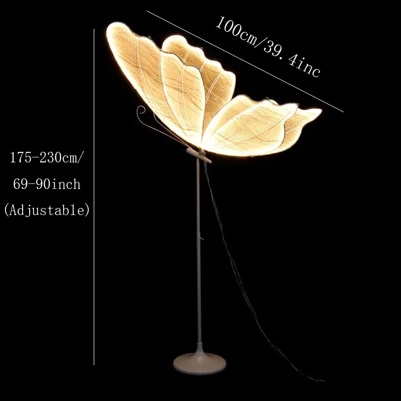 60/80/100cm bruiloft vlinder vloerlamp creatieve vlinder plafondlamp vlinder hangende decoratie prop voor bruiloft Kerstmis - afbeelding 1