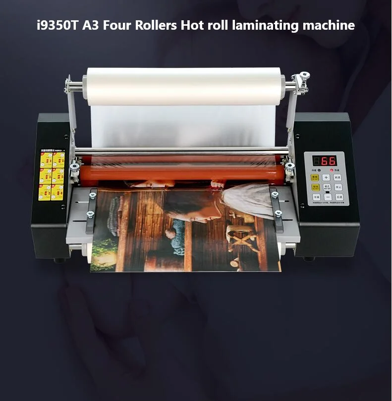 A3 /33cm Hot roll laminating machine i9350T Four Rollers Laminator Multi-function Film laminator w