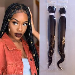 Extensões de cabelo pré-esticadas Kanekalon para tranças, cabelo trançado jumbo, natural como cabelo humano, tranças micro box, longas