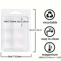 10/100Pcs Wax Melt Clamshells Molds Clear Empty Plastic Square Tray for Wax Tarts Candles Wax Melt Candles Boxes