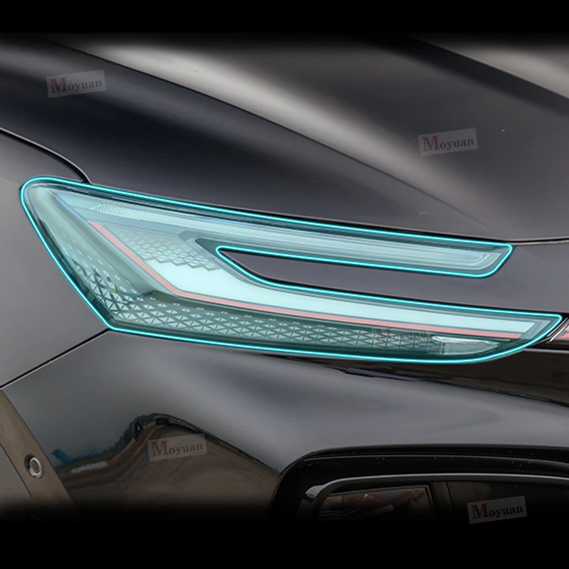

2 Pcs Car Headlight Protective Film Front Light Transparent Smoked Black TPU Sticker For Rising Auto Marvel R 2021-2023