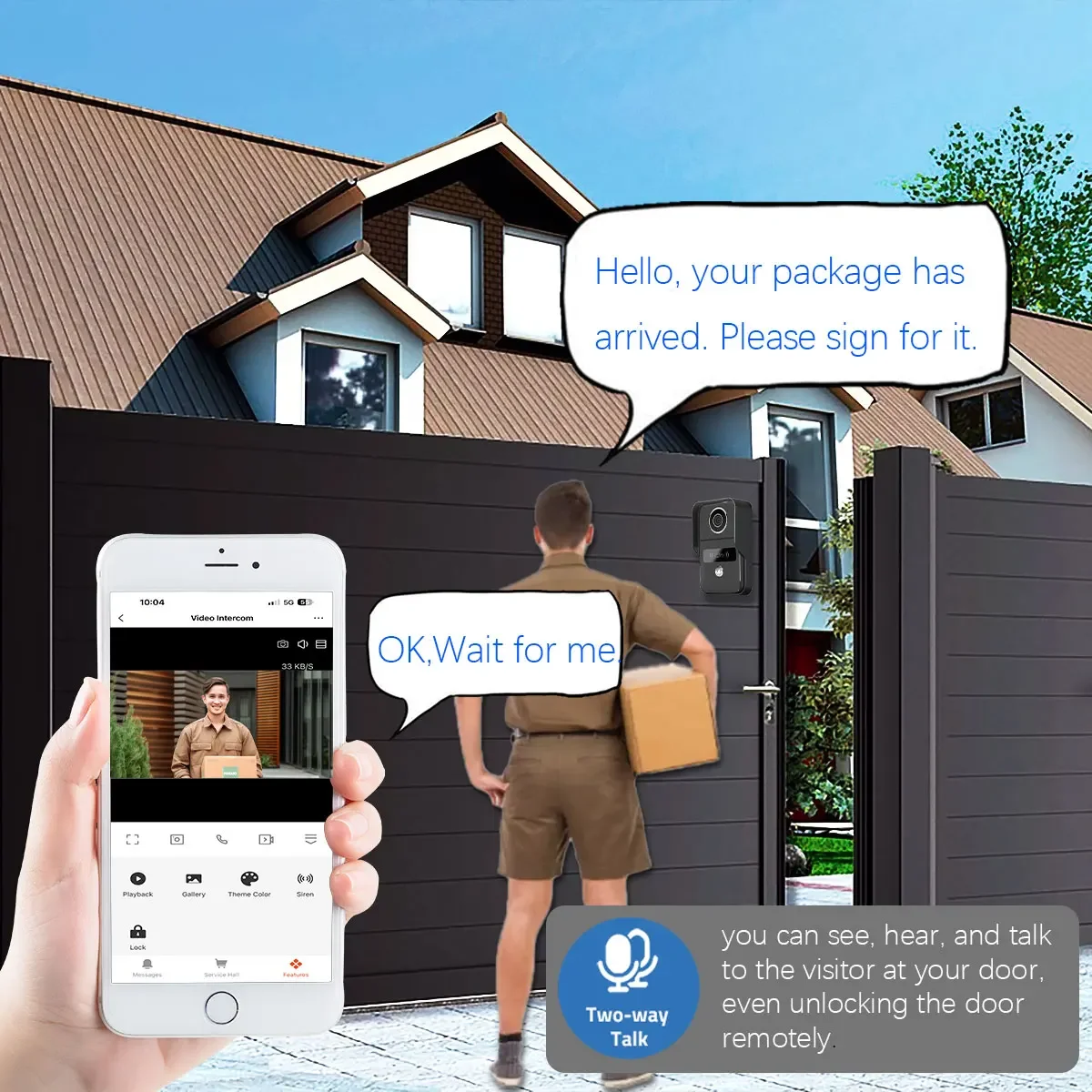 ANJIELO 7/10-дюймовый домофон, дверной звонок, видеодомофон для домашнего домофона, Wi-Fi, приложение Tuya Smart Life, сенсорный монитор 1080P