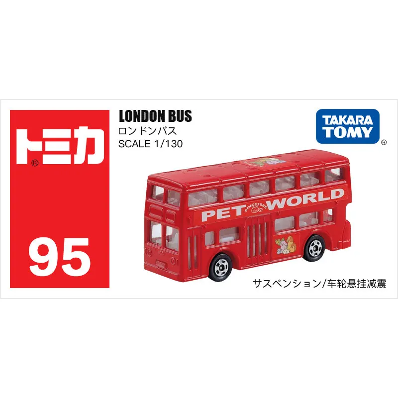 Original TAKARA TOMY Tomica No.95 London Bus Double-Decker 1/130 Diecast Alloy Sightseeing Bus Model Collectible Toys Gifts for
