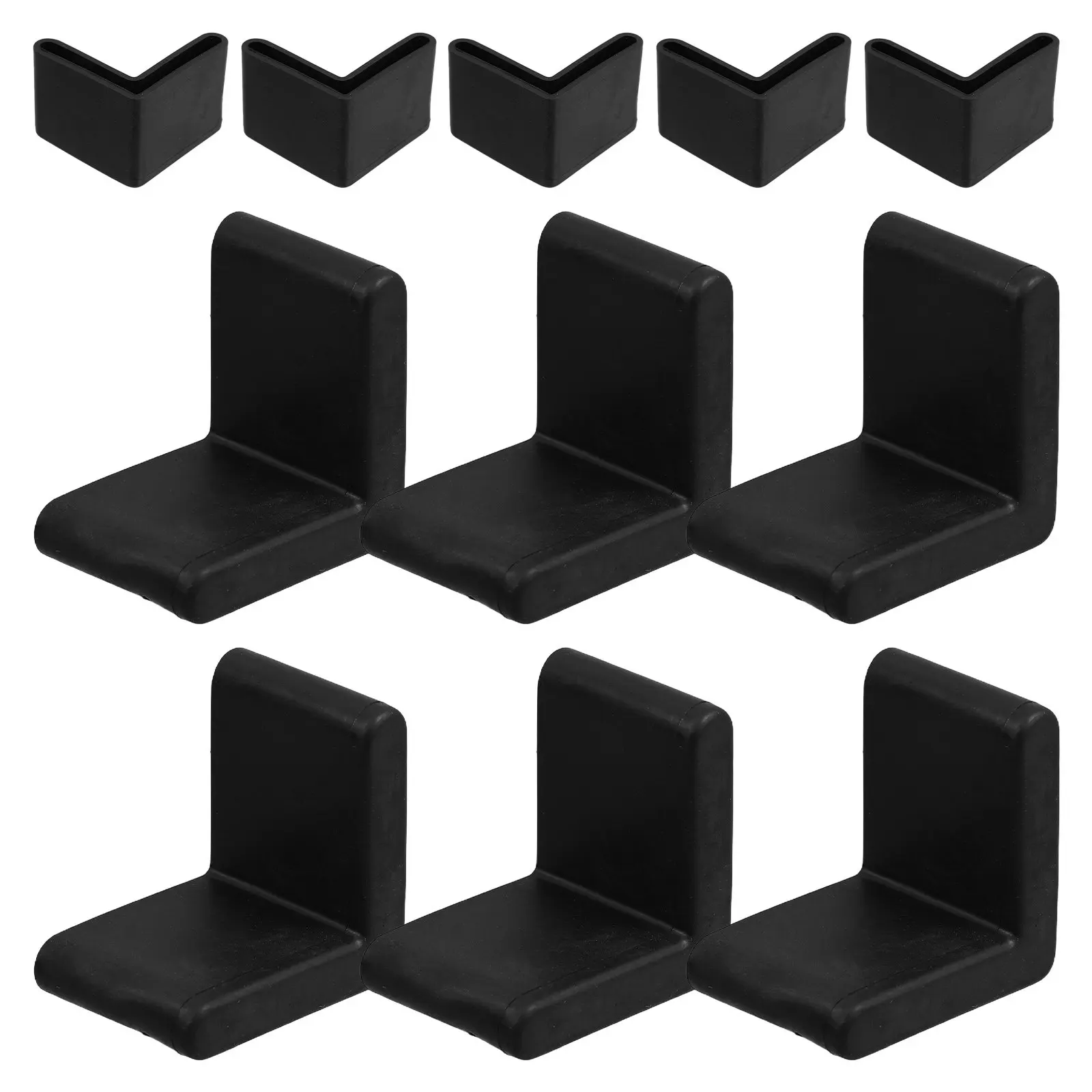20Pcs PVC Angle Iron Caps L Shaped Black Furniture Protection Bed Frame Shelf Rack End Covers Floor Protectors view 5