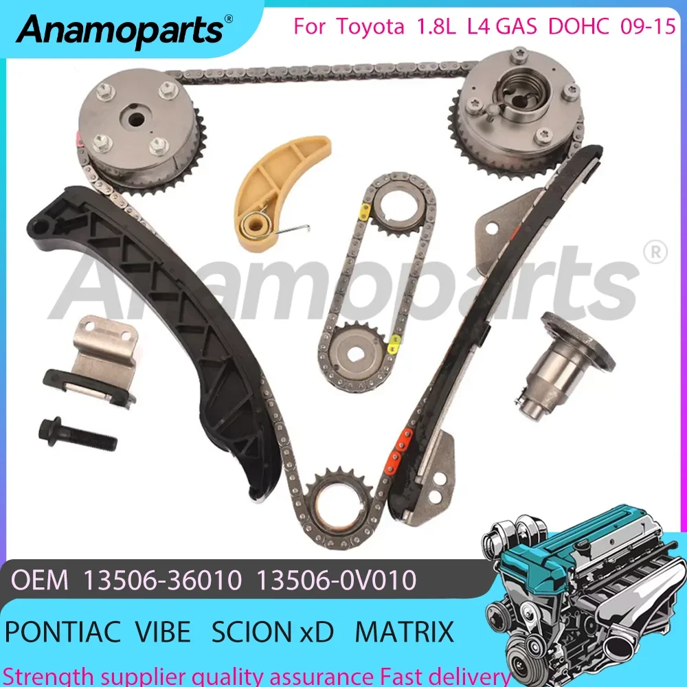 Engine Timing chain VVT kit For 1.8L 09-15 Toyota PONTIAC VIBE SCION xD MATRIX PRIUS PLUG-In V 1.8 T L L4 GAS DOHC 130700T010