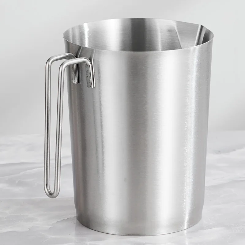 steel wide mouth cup 304 stainless steel with graduated large mouth measuring cup, with handle beaker 3 liters 5 liters