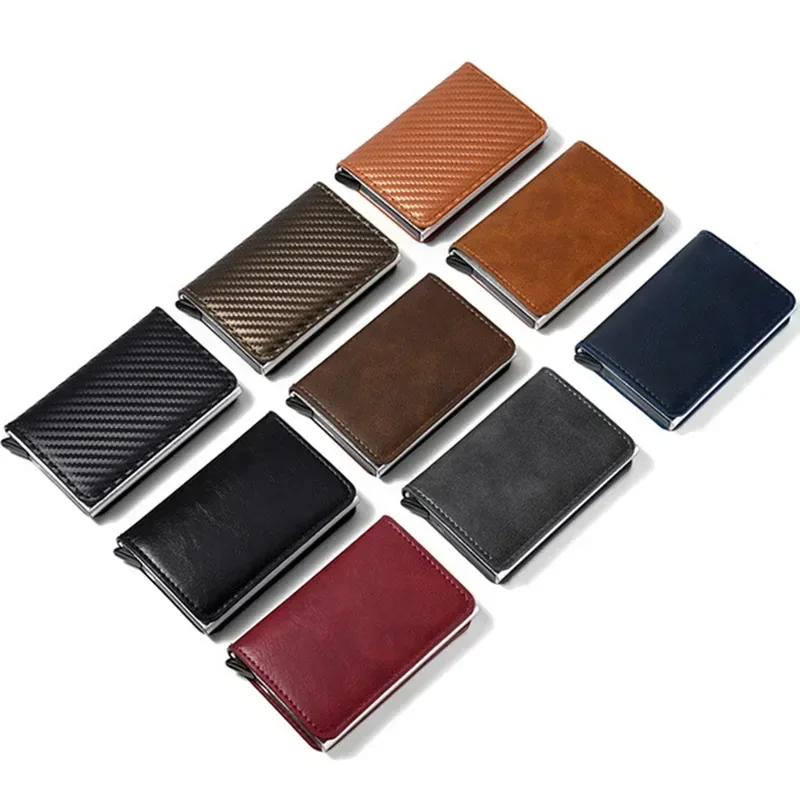 ANTI Rfid Credit Card Holder Men Wallets Bank Cardholder Case Small Leather Slim Thin Magic Mini Wallet Smart Minimalist Wallet