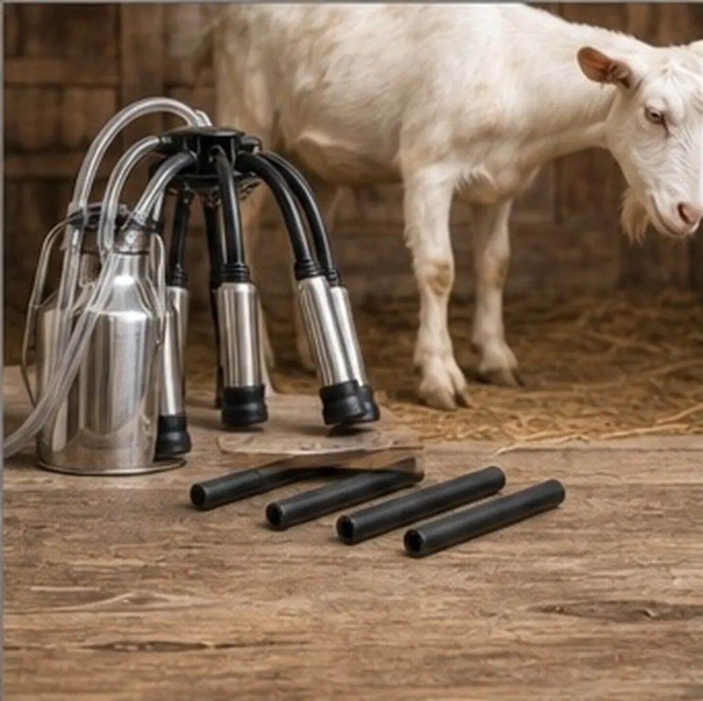 4Pcs Milking Machine Tube Silicone Flexible Short Milk Hose Black 6.2 Milker Machine Replacement Goat Cow Milking Supplies