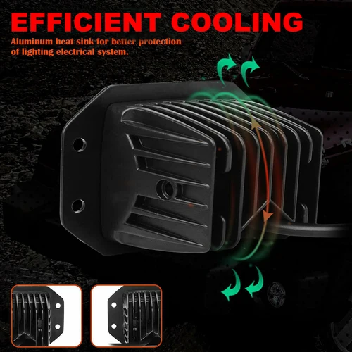 Imagen 2 del producto ANMINGPU 2x5 ""barra de luz LED de trabajo de montaje empotrado todoterreno 12V 24V 40W haz de luz LED vainas barra de luz para coche camión Atv Jeep faro