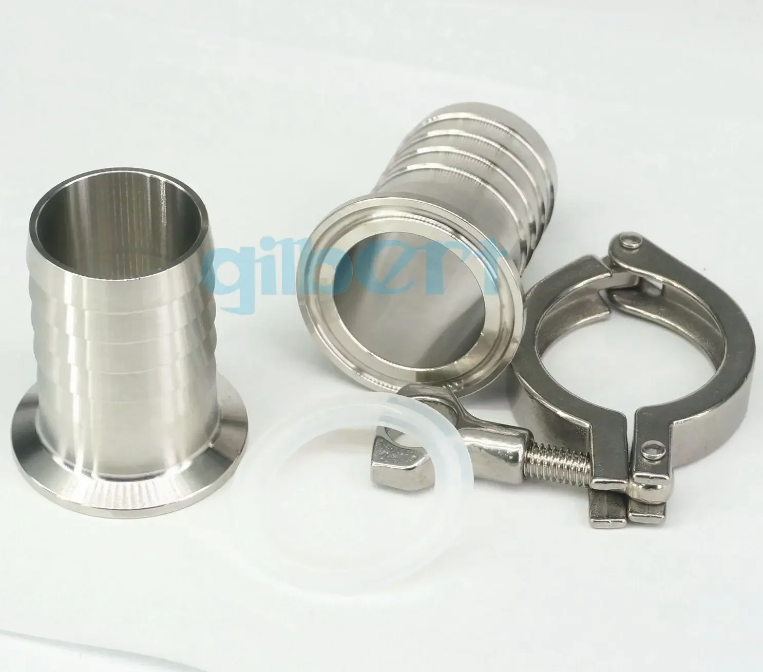 10/12. Mata selang, 7/16/19/25/32/38/45/51/57/63/76mm selang Barb x 0.5 "1.5" 2 "Tri Clamp Set 304 Stainless sanitasi Fitting tri- buatan semanggi