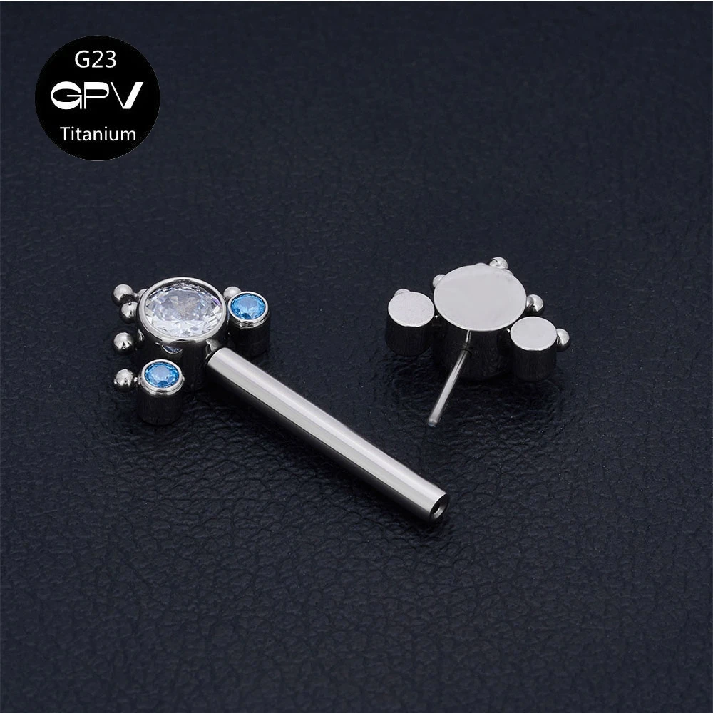Titanium Nipple Stud G23 One End Fixed And The Other End Inserted With A Pin 14G Punk Female Sexy Piercing Jewelry Nipple Stud