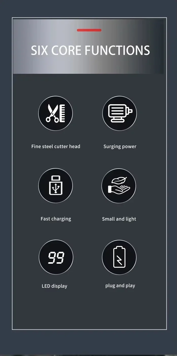 Kemei KM-678 KM-2024 KM-2628 Professionelle elektrische Haarschneidemaschine Bartschneidemaschine wiederaufladbare Herrenrasierer Haarschneider Kit – Detail 13