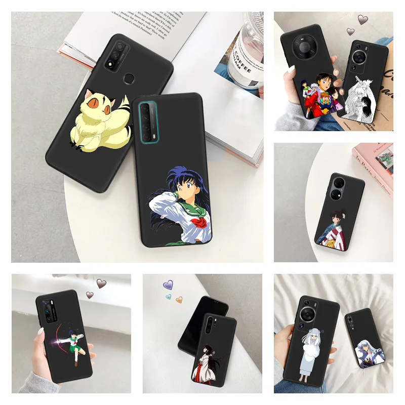 Phone Case for Huawei P30 P Smart P20 P40Lite Honor X7b X8b X9b Inuyasha Higurashi-Kagome Moto G30 G31 Soft Black Silicone Cover