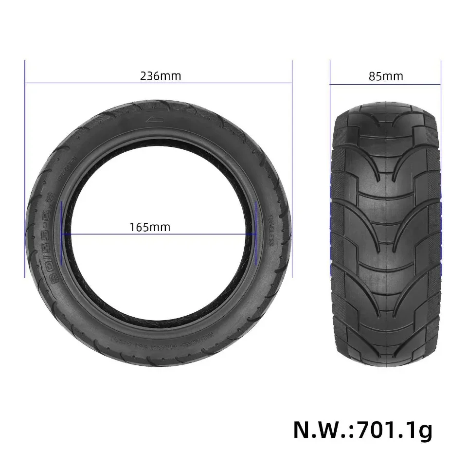 10 Zoll 80/55-6.5 Schlauchloser Vakuumreifen 10x3.0 Straßenreifen 701g Ersatz für Dualtron Zero 10X Kugoo M4 Mantis – Detail 4