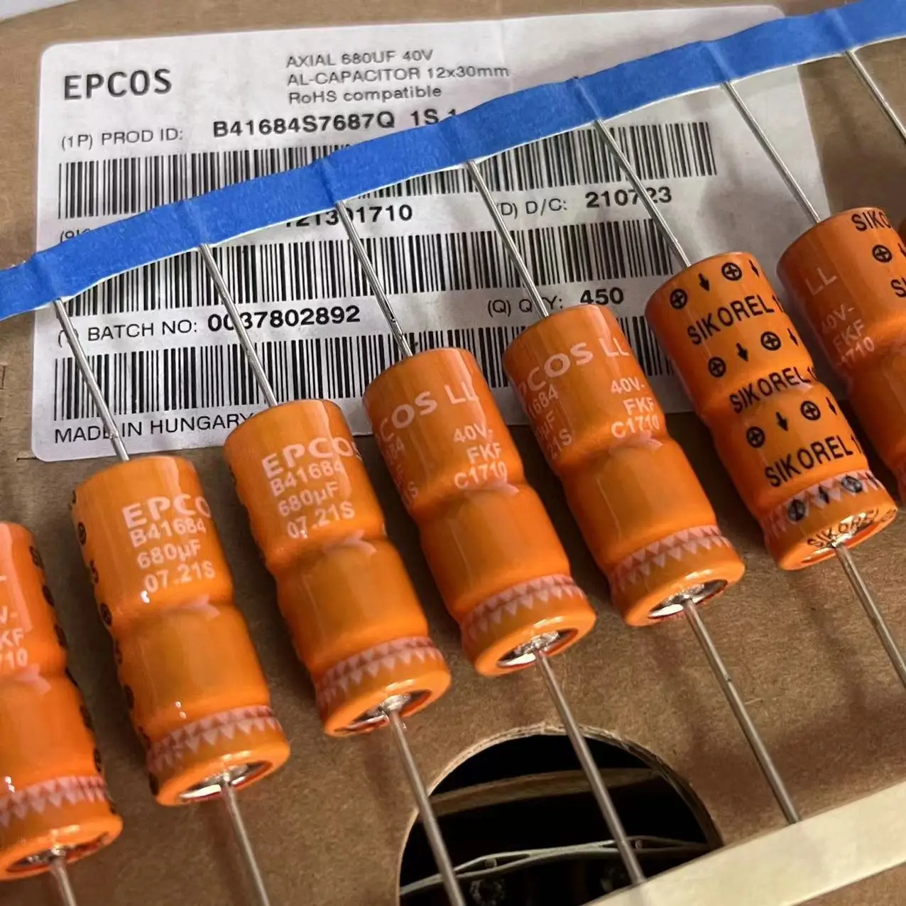 2pcs ~ 5 ชิ้น/ล็อตใหม่ EPCOS 680UF 40V 12X30 125c B41684-S7687Q Series ไข้แคโทด Electrolytic Capacitor