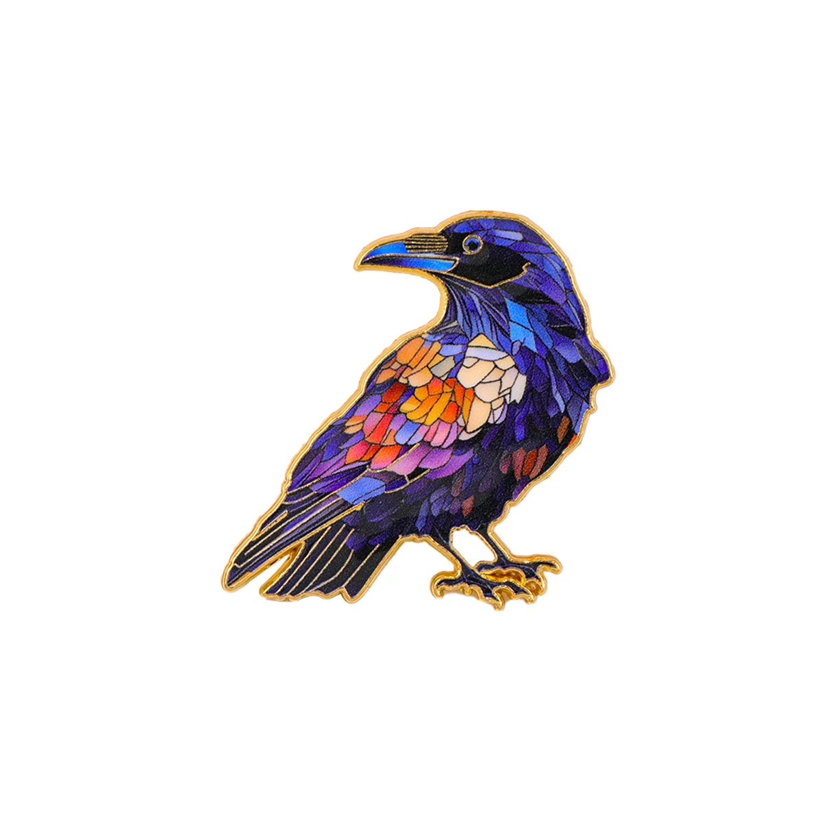 Beauty Glass Bird Enamel Backapck Pin Retro Lapel Pins Crow Eagle Badges Cute Cartoon Brooch for Clothes Jewelry Gifts Friends