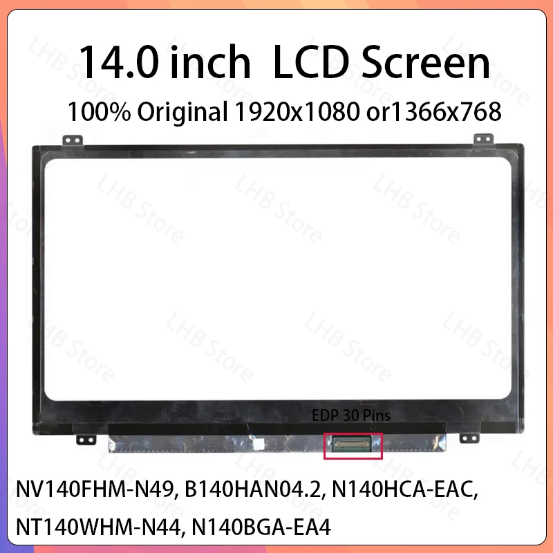 Pantalla LCD de 14 pulgadas B140XTN07.1 B140HAN04.2 NV140FHM-N49 para Lenovo ThinkPad E480 E485 E490 E495, reemplazo del panel de matriz de pantalla