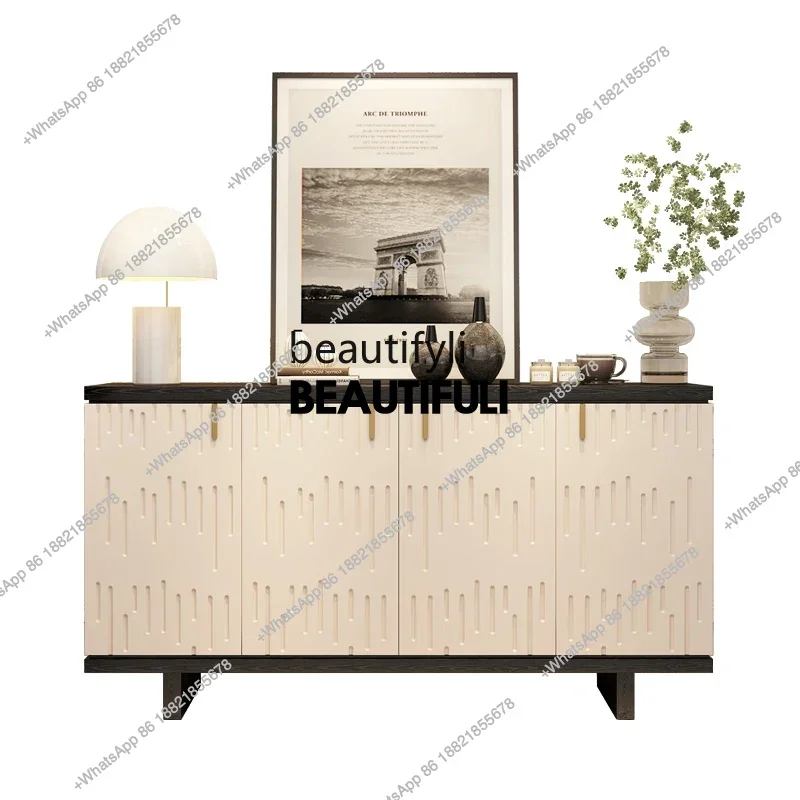 

ss8350 French retro home solid wood porch cabinet, high-end modern simple villa, dining side locker