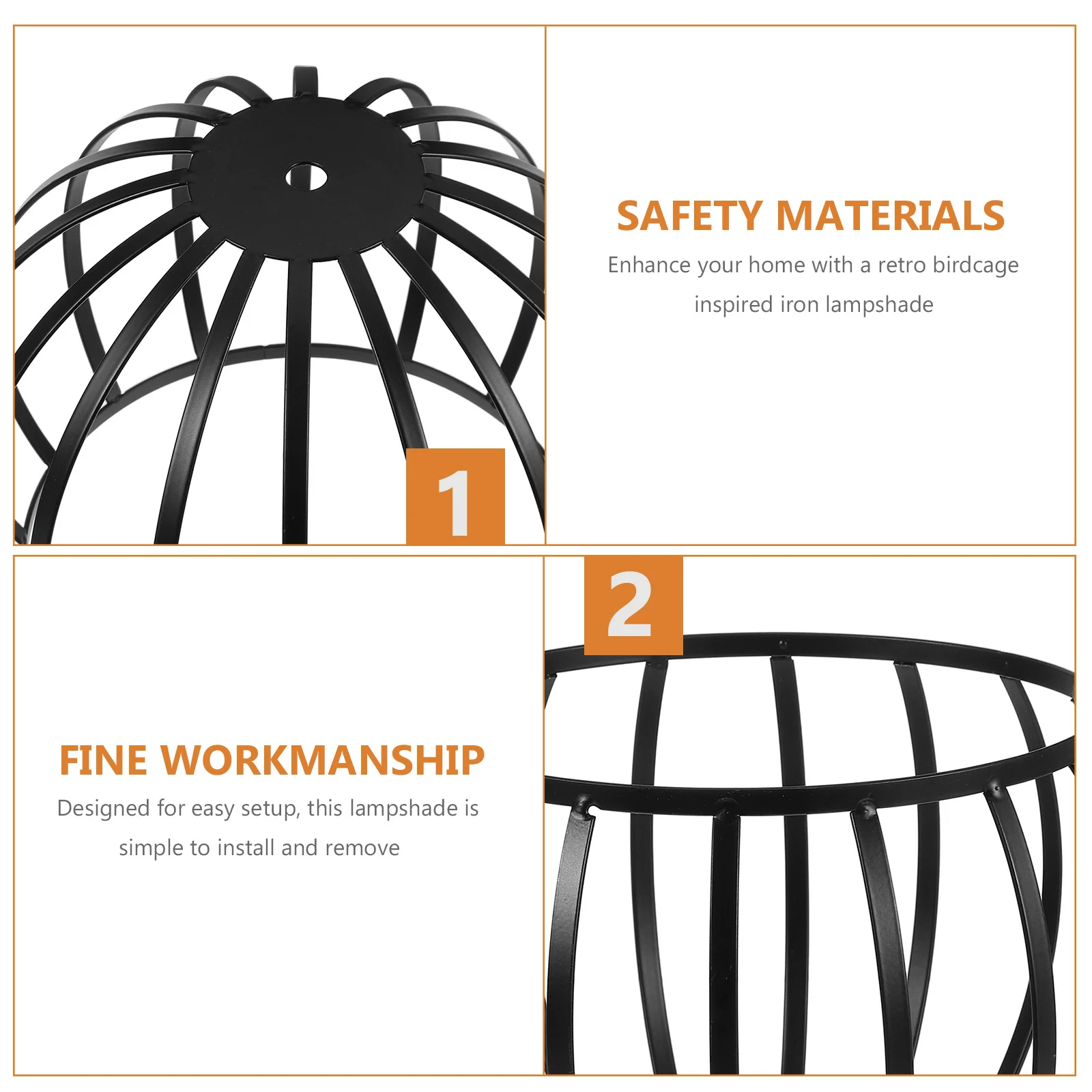 โคมไฟเหล็กวินเทจ ดีไซน์กรงนกแบบโปร่ง รูขนาด 10 มม. ขั้วหลอด E27 ฝาครอบโคมไฟเพดานแบบตาข่ายโลหะ สำหรับตกแต่งห้องนอน ห้องครัว