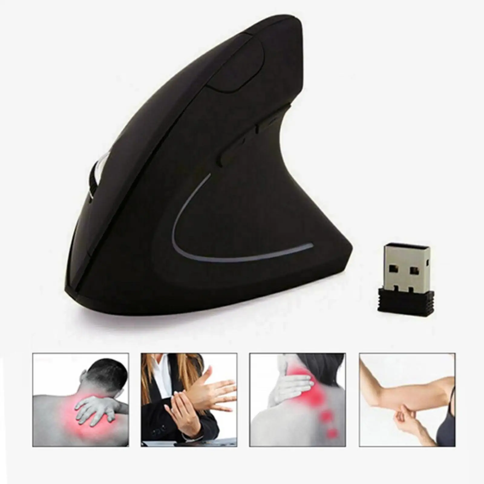 Original Style 2.4G Mute Mouse Right Hand Fifth Generation Vertical Wireless Wired Optical Mouse Charging Upright In Stock