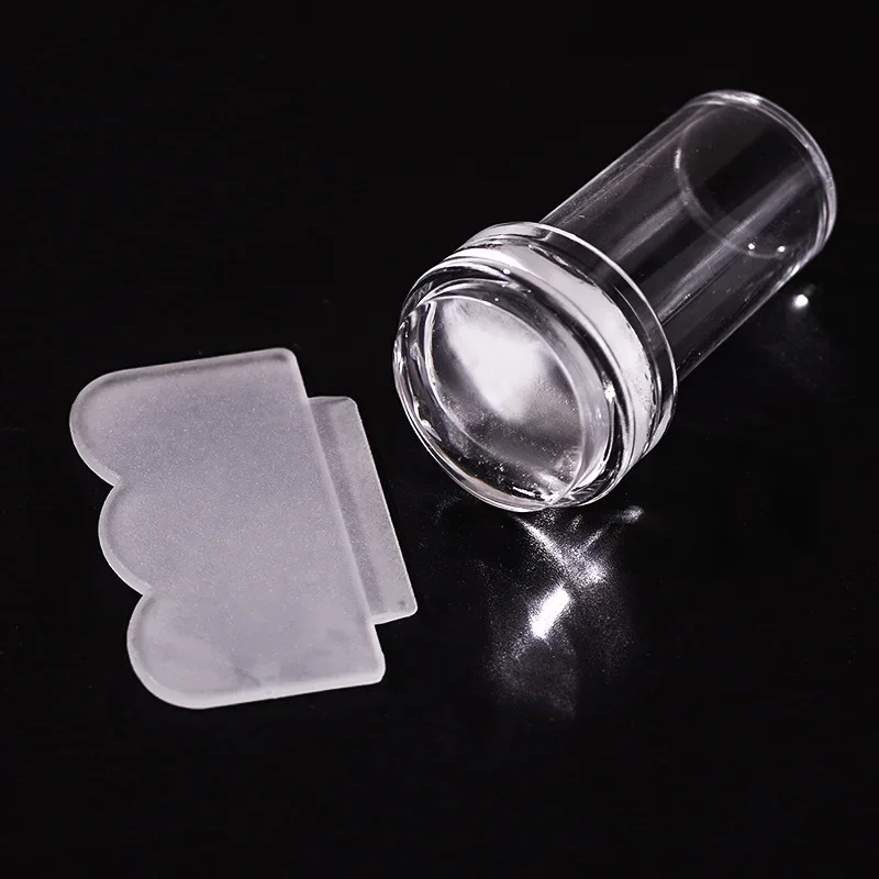 Nail Art Printing Plate Transfer Stamp Scraper Tool Set French Side Pressing Stamp Transparent Silicone Jelly Transfer