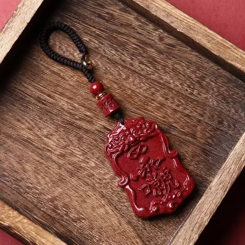 Cinnabar Crape Myrtle Taboo Pendant Necklace, Purple Gold Sand Pendant Keychain, Men's and Women's Fashion Accessories, Gifts