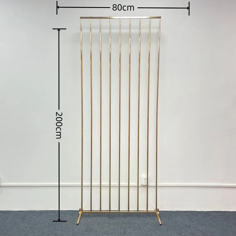 Pozłacany obramowany półkola z kwadratowym ekranem kwiatowym stojak na tło weselne imprezowa scena kwiatowa półka 2m H
