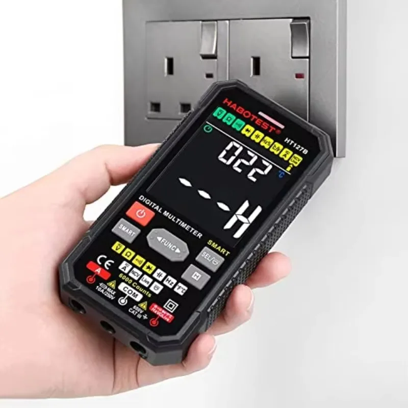 1PC NEW HABOTEST HT127A HT127B Digital Multimeter In Stock 6000 Counts Auto Range True RMS NCV CAT III 600V Original Box
