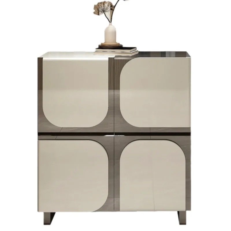 Nordic lacquered entryway cabinet, artistic sideboard
