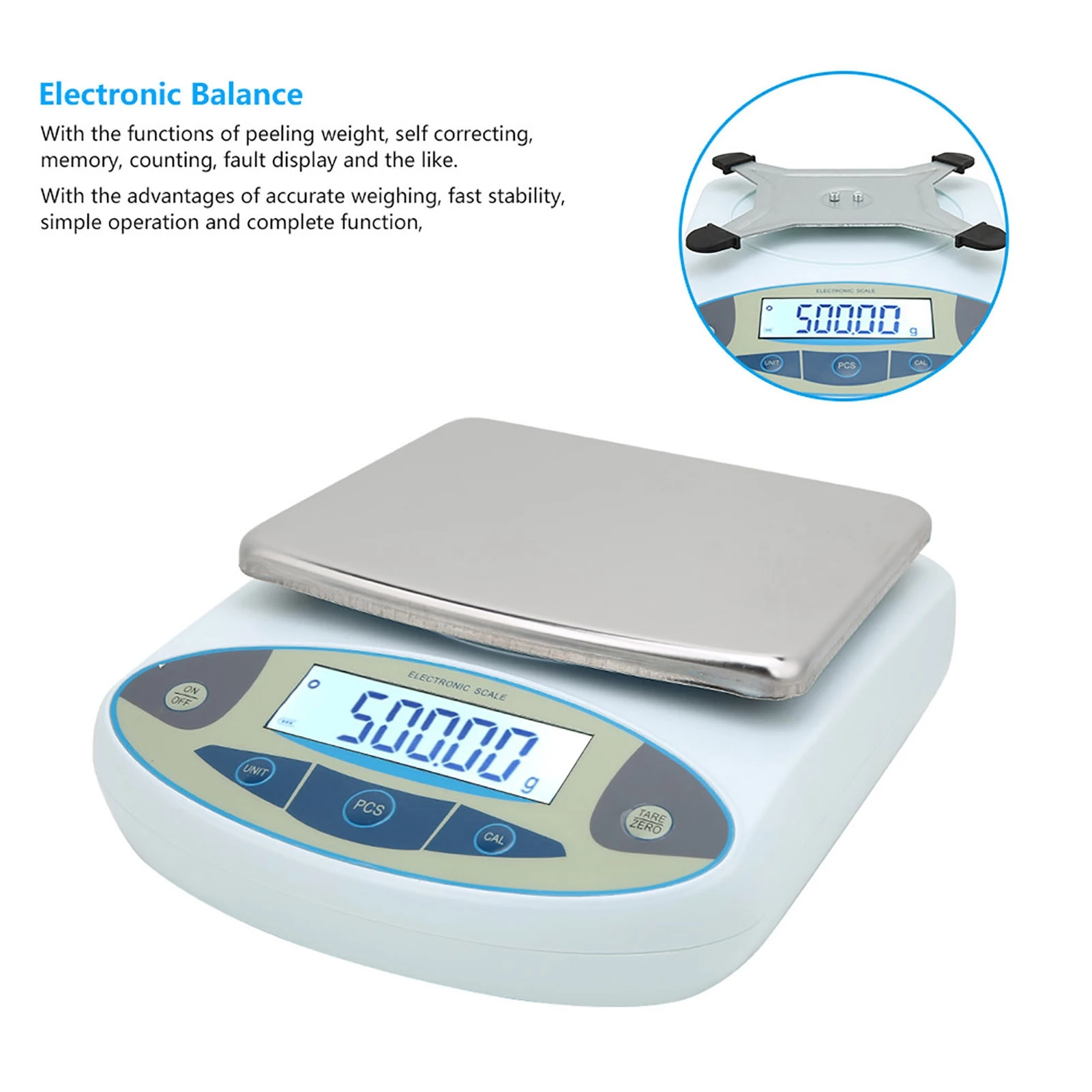 5000g 0.01g Digital Precision Scale  Weighing Electronic Balance Jewelry Scale 100‑240V Digital Precision Scale  Scale