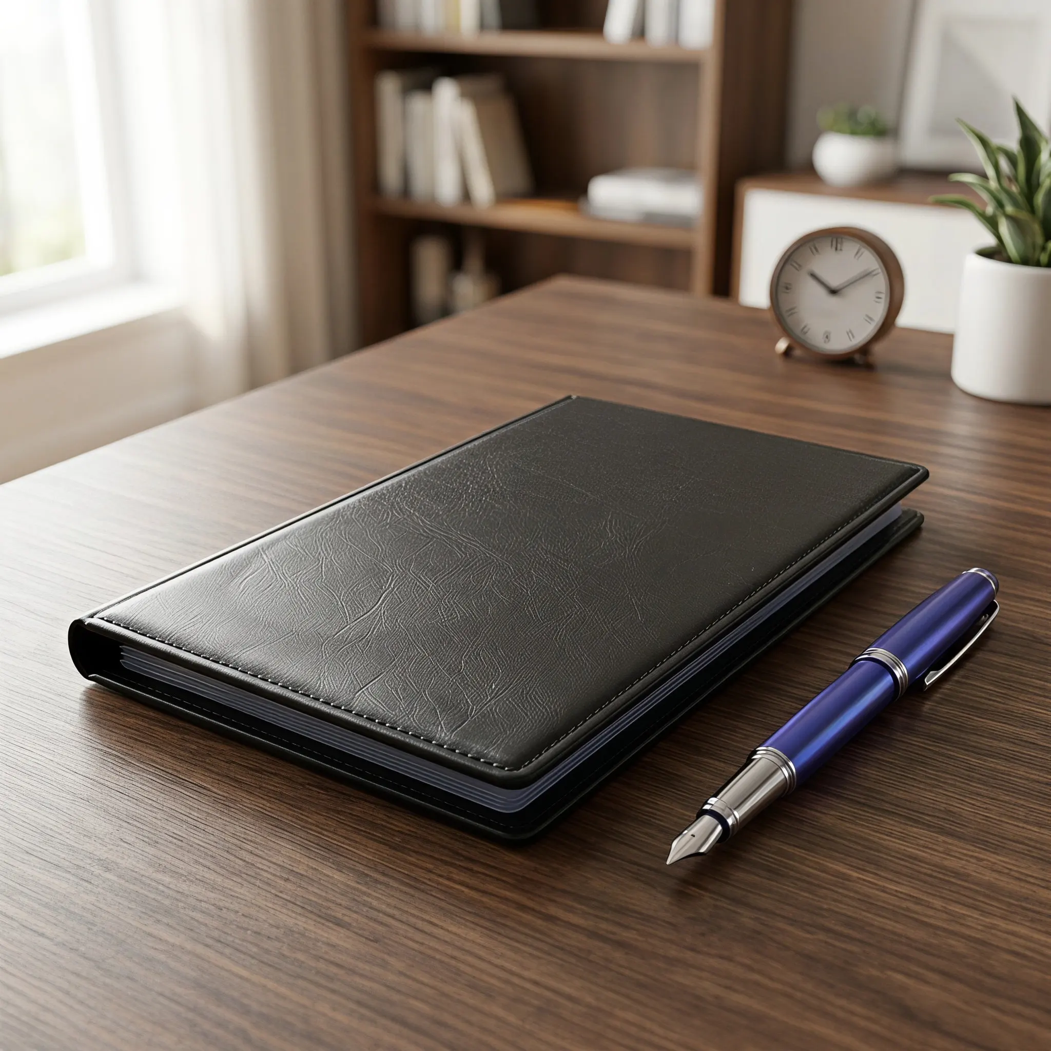Business Card Holder Organizer Book Slim PU Name Cards Capacity Binder Small Travel Desktop