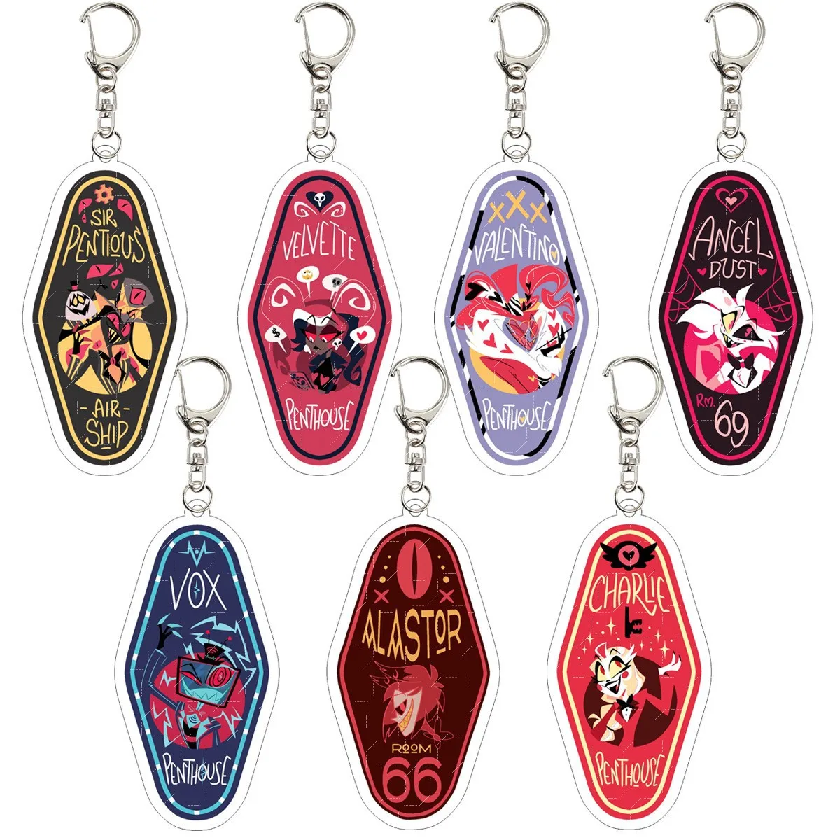Anime Merchandise Hazbin Hotel Acrylic Keychain Evil Boss Vicki Aras Angel Q Y2k Fashion Toys Anime Cartoon Frind Kawaii Cute