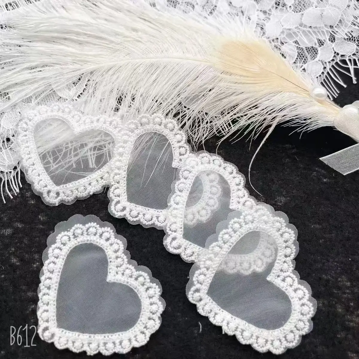 

Spot Organza Love Water Soluble Paste Flower Cloth Paste Lace DIY Handmade Hair Children's Clothing Accessories 30 Pieces/pack
