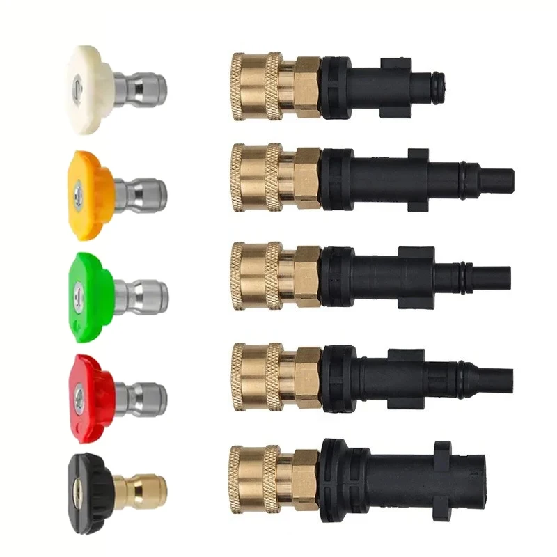 Anlu/Lava/YILI/Karcher/Bosch Autowasch-Wasserpistole Schaumkanne Adapter Hochdruck-Autowaschzubehör Düse mit Verschiedenen Winkeln