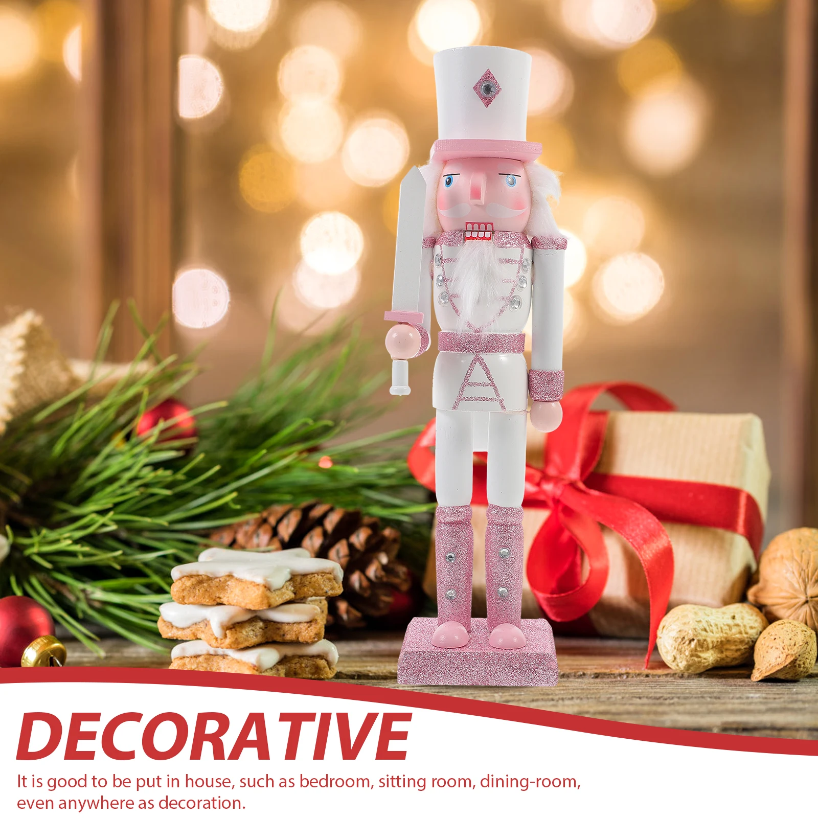 

Wooden Christmas Nutcracker Tabletop Decoration Classic Xmas Nutcracker Soldiers Holiday Home Decor Christmas Gift Wood Craft