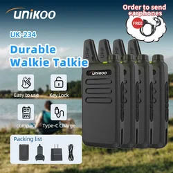 UNIKOO UK234 Mini Walkie Talkie 4 Pcs Walkie-talkies PMR446 FRS VOX Portable Two Way Radio Station for Restaurant Hotel