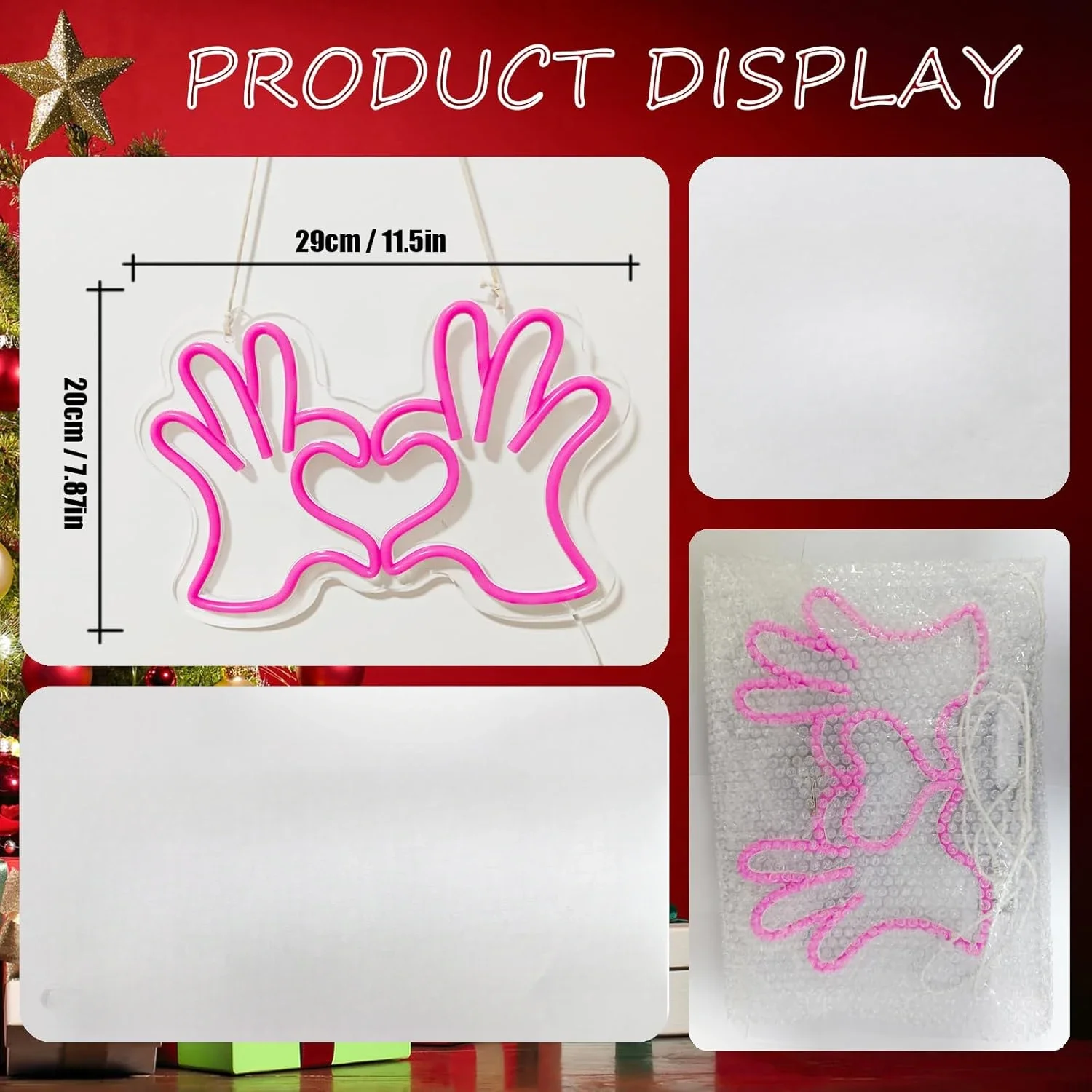 Неоновая вывеска в форме сердца и рук, неоновая вывеска на палец, USB с регулируемой яркостью для комнаты, спальни, свадьбы, вечеринки, дня рождения, декор, подарки на день Святого Валентина