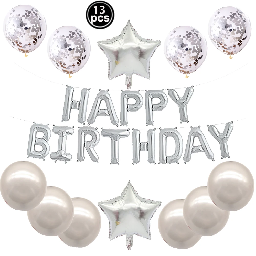 16 Zoll alles Gute zum Geburtstag Dekoration Luftballons rosa blau Buchstaben Folienballons Set Geburtstag Party Dekor Luft Globos Balony Anniversaire