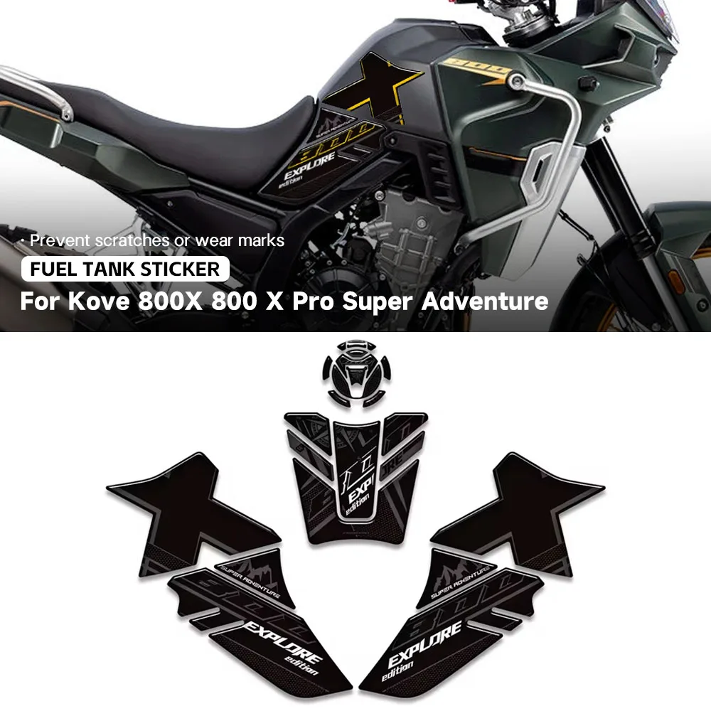 

For Kove 800X 800 X Pro Super Adventure RALLY ADV Tank Pad Side Grips Gas Fuel Oil Knee Protector Stickers Decals 2025 2026