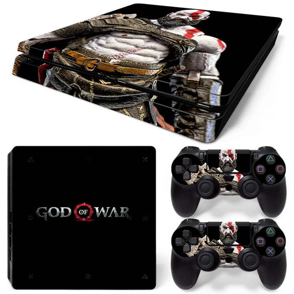 ملصق جلد فينيل ملصق لوحدة التحكم النحيفة PS4 ، لعبة إله الحرب ، غطاء لـ 2 وحدات تحكم