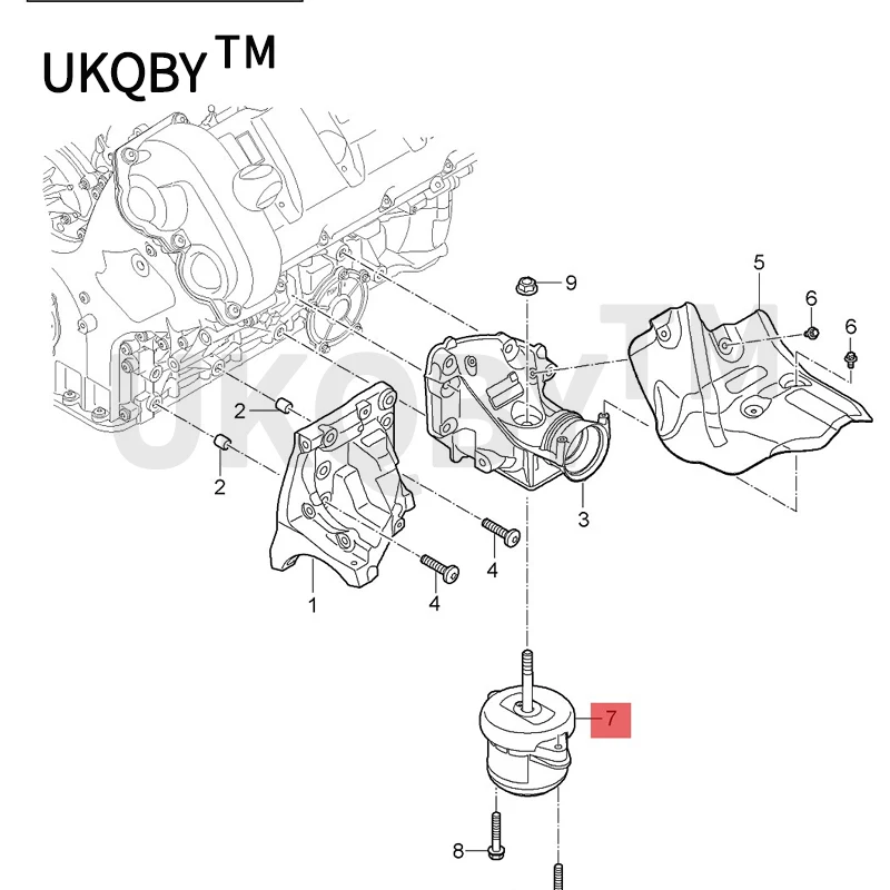 Car engine foot rubber 3.0 4.3 4.8Tpa nam era2010-2016 Wave box fixing bracket Buffer foot pad Lower suspension bushing pad