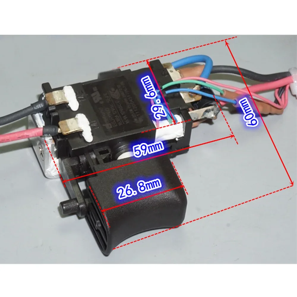 Electric Drill Speed Controller Switch 12V 16.1A Power Tool Speed Adjust Switch Support Forward and Reverse with Dual LED Light