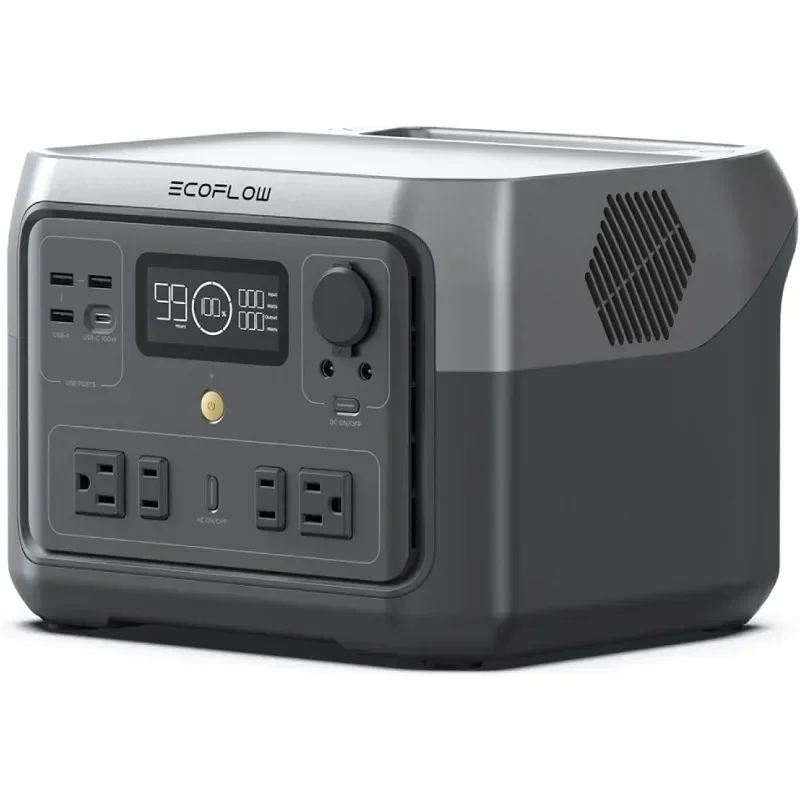 EF ECOFLOW Portable Power Station RIVER 2 Max 500,499Wh LiFePO4 Battery/1 Hour Fast Charging, Up To 1000W Output Solar Generator