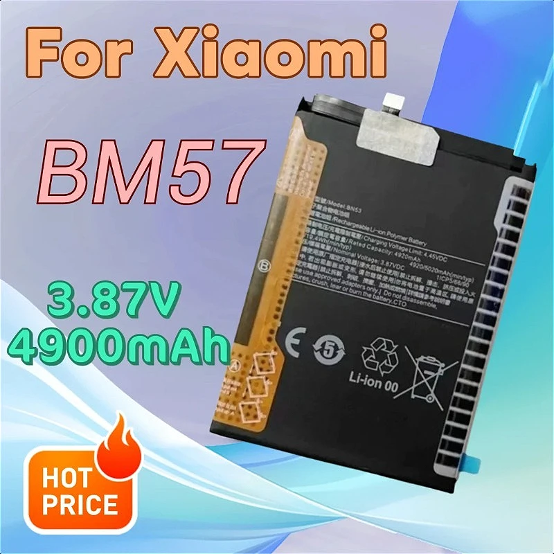 

3.87V 4900mAh BM57 Mobile Phone Battery for Xiaomi Redmi Note10 Note 10Pro BN5A BN53