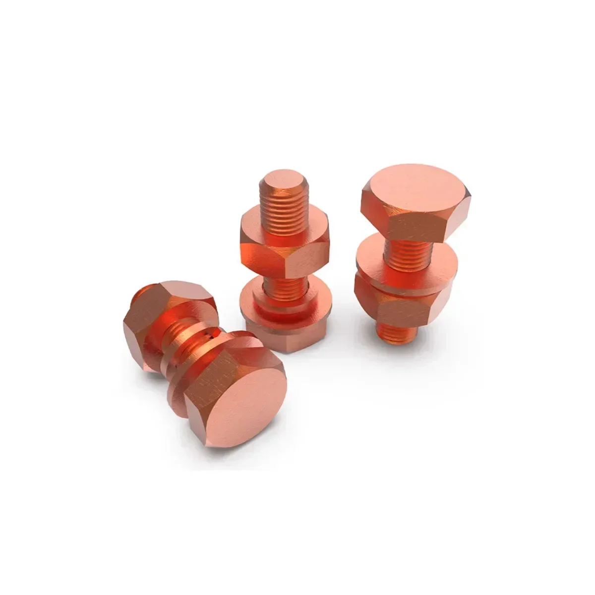 Purple Copper Outer Hexagonal Electrolytic Copper Bolt Flat Washer Spring Washer Nut Combination Set M3M4M5M6M8