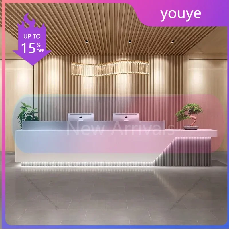 M4T Opening ceremony Modern Design Hotel Lobby Front Desk Nordic High-End Marble Beauty Salon Reception Desk Minimalist Office F