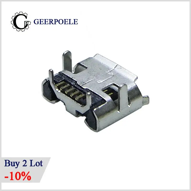 20 pcs/lot Warp Edge Horn 5 Pin DIP USB Connectors Micro USB Connector Plastic Shell Jack Tail Sockect Plug Terminals