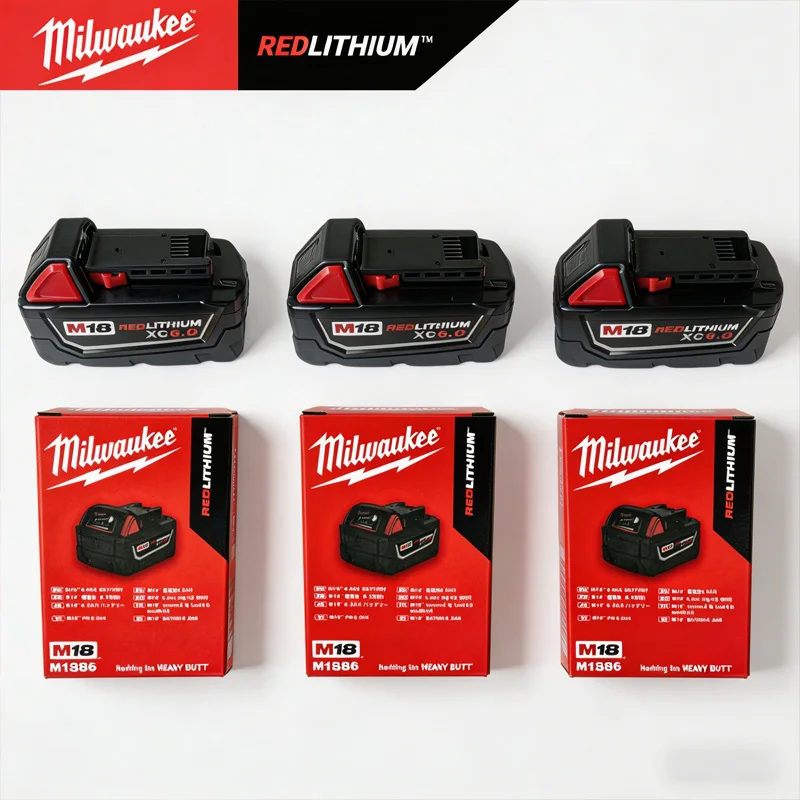 

2026 Original M18 Milwaukee Battery 6000mAh M18B6 M18B5 Suitable for Milwaukee Power Tools Rechargeable Lithium Battery 18V