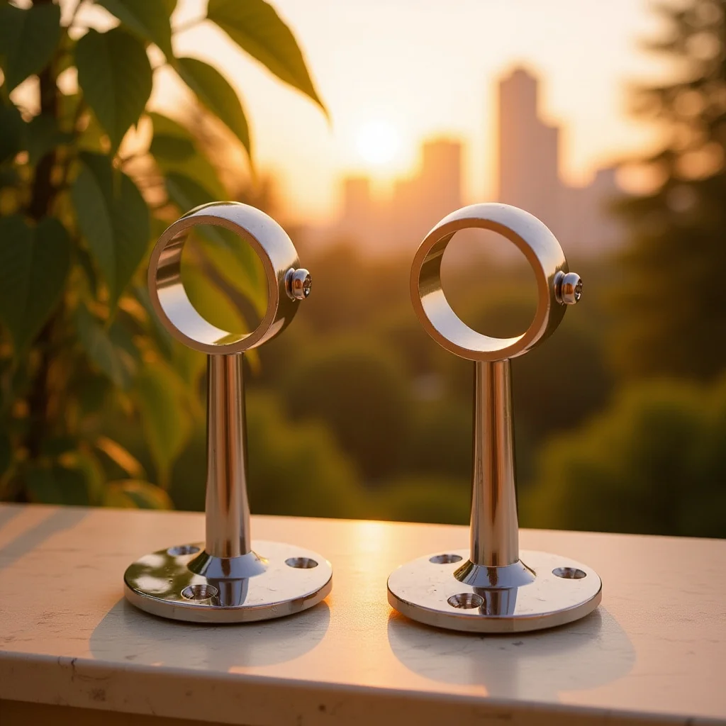 

2pcs Curtain Rod Brackets 25Mm Heavy Duty Metal Wall Mounted Clothes Hanging Holder For Closet Bathroom Kitchen Wardrobe Tube