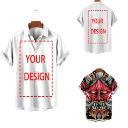 Unisex Hawaiihemden Benutzerdefinierte 3D Diy Print Button Shirts Kurze Ärmel/lange Ärmel Hawaii Custom Shirt Tops Europäische Größe 5xl